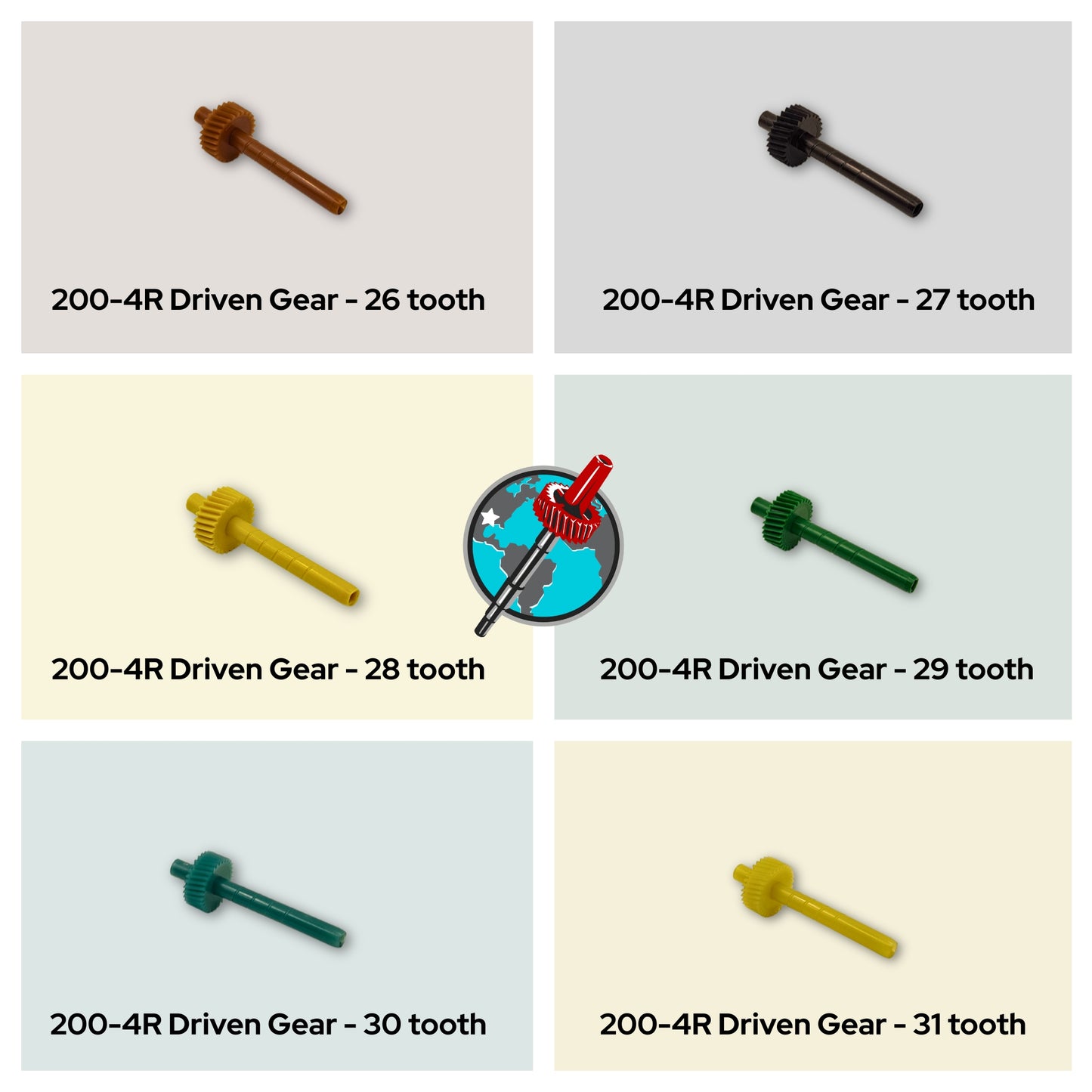 200-4R 31 tooth Speedo Driven Gear, White - Tan - Beige