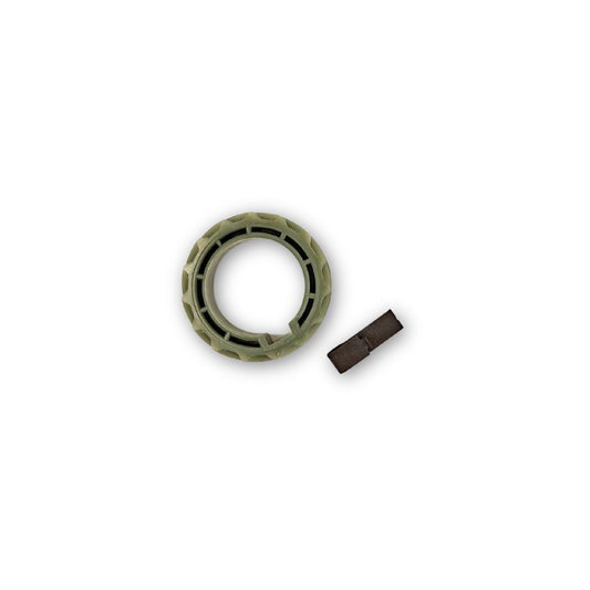 Gray green speedometer drive gear with 15 teeth, includes drive gear clip