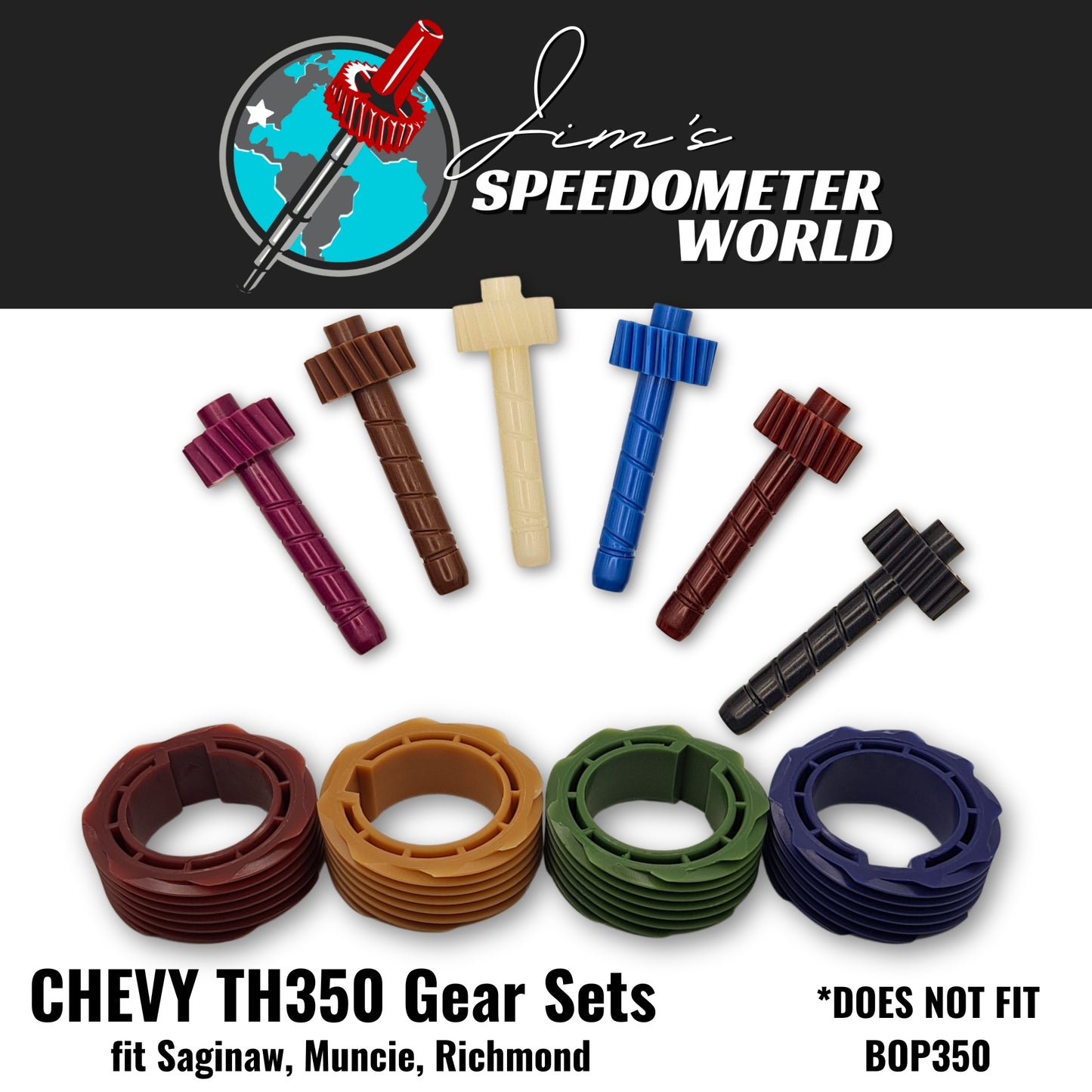 18 tooth Chevy TH350 Driven Gear, brown, fits Saginaw / Muncie / Richmond