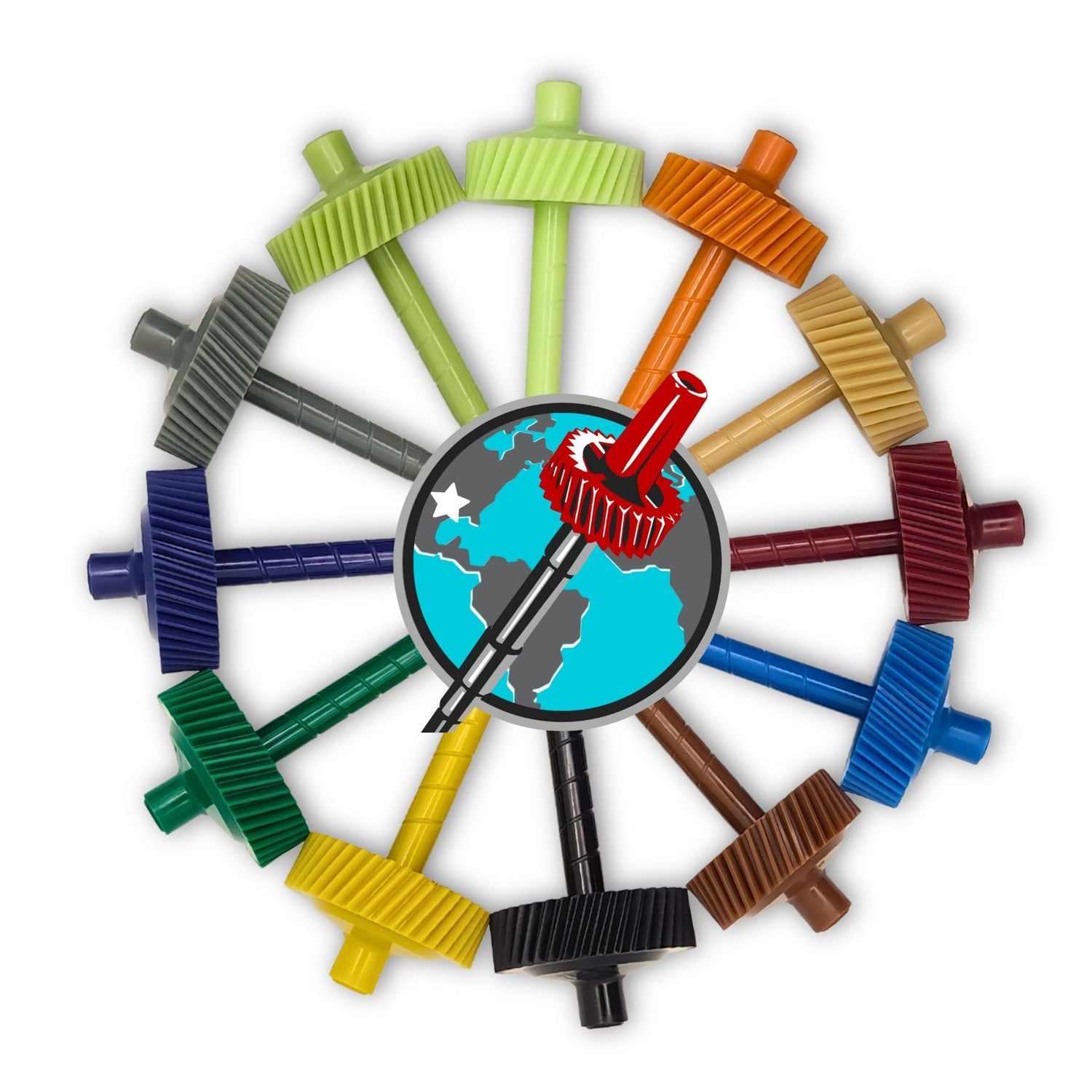 A collection of GM speedometer driven gears for 700R4, BOP350, TH400 and NP208 applications.