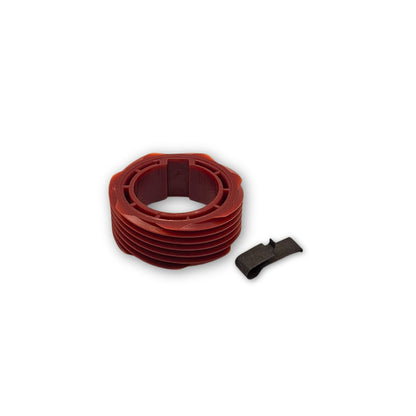 Heavy duty plastic speedometer drive gear for Chevy TH350 transmissions including the 5/16 drive gear clip, red (pink), 7 tooth