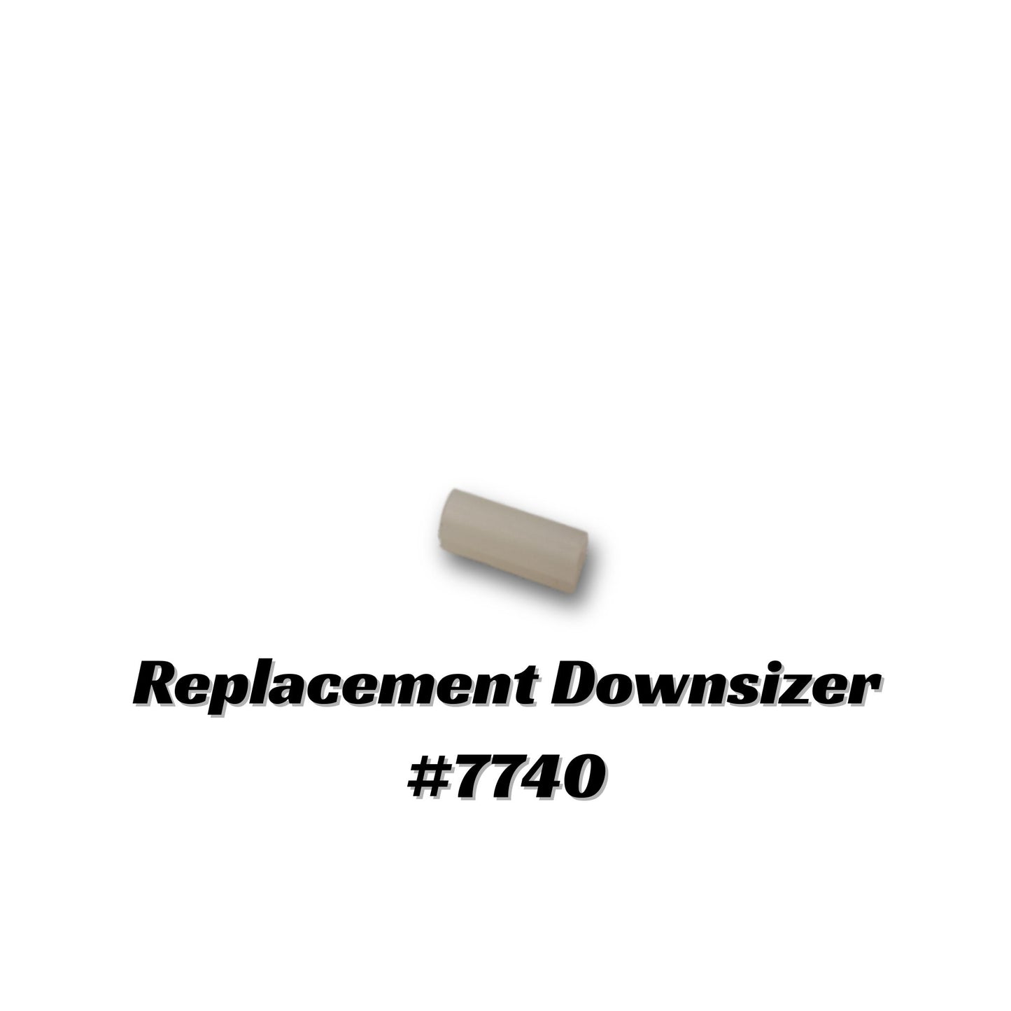 Replacement white plastic  downsizer for CBI adapters part #7740 on a white background