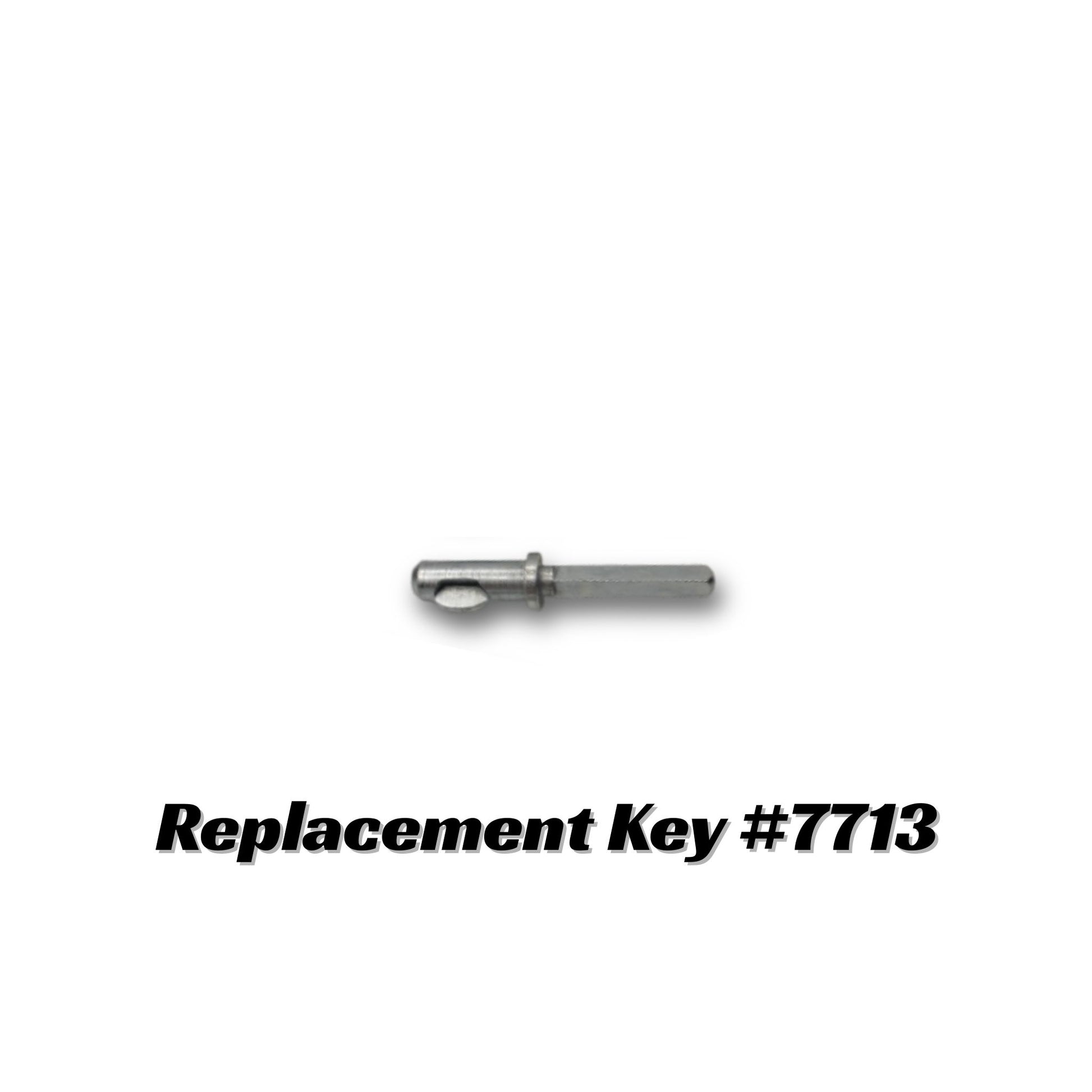 Replacement metal drive key for CBI adapters part #7713 on a white background