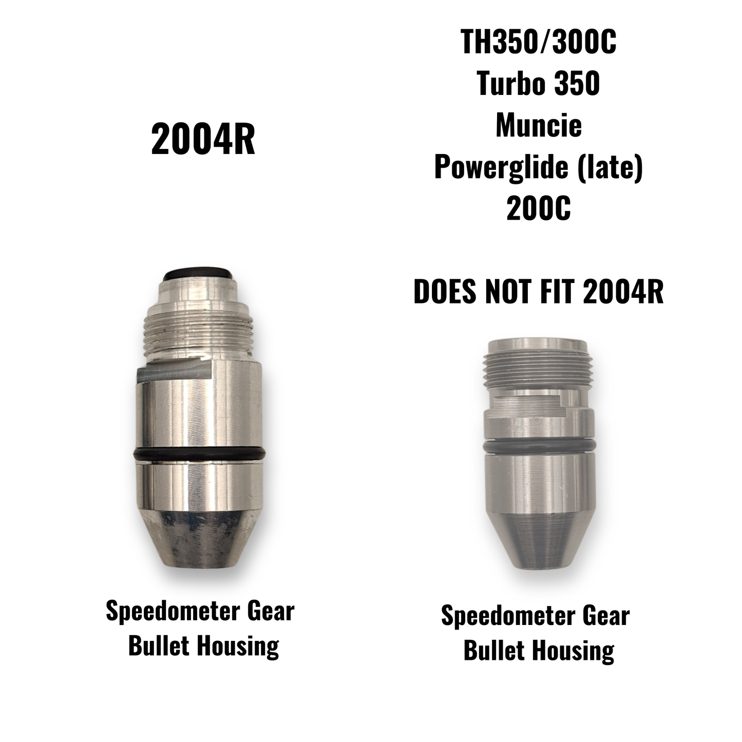 Bullet Style 2004R Speedometer Gear Housing with Retainer
