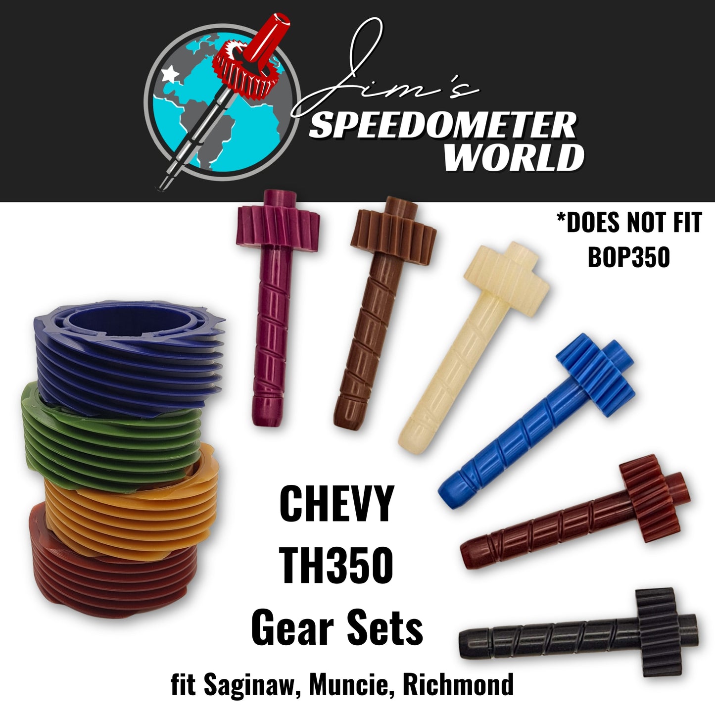 20 tooth Chevy TH350 Driven Gear, blue, fits Saginaw / Muncie / Richmond